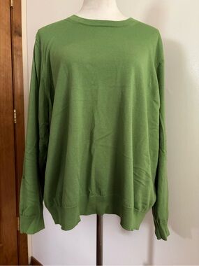 M & S Women’s Extra Fine Merino Wool Bright Green Knit Sweater Size 20